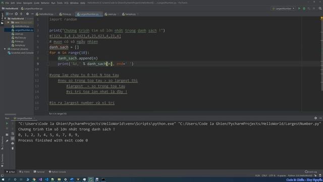 260 - Python - Find Largest Number, Position in a List - Tìm số lớn nhất và vị trí trong danh sách смотреть онлайн