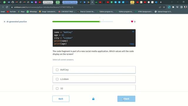 7 AI generated practice | Introduction to Python | Sololearn смотреть онлайн
