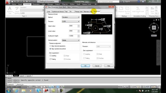 AutoCAD II 19-7 Basic Tolerance Method смотреть онлайн