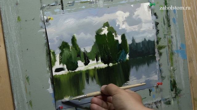 "Блики на воде". Живопись маслом. Художник Алексей Епишин смотреть онлайн