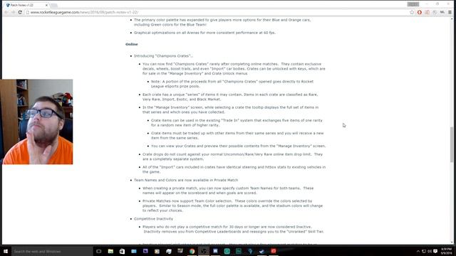 Rocket League PATCH NOTES V1 22