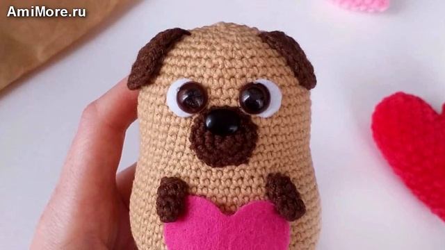 Амигуруми: схема Мини мопсик. Игрушки вязаные крючком - Free crochet patterns. смотреть онлайн