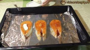 Стейк из семги в духовке | Видео Рецепт