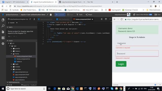 Angular 6 - JWT Login Authentication Example | Vijay Chauhan | смотреть онлайн