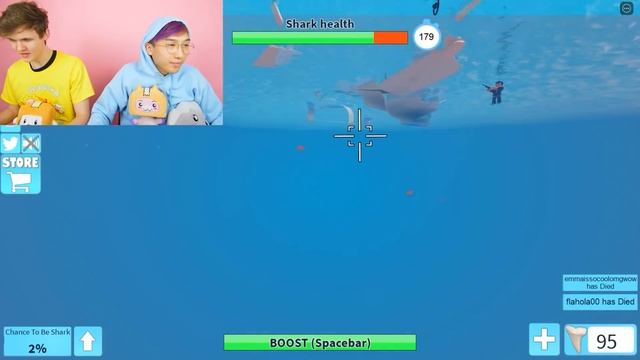 Can We Survive ROBLOX SHARKBITE?! (SHARK JUSTIN vs. SHARK ADAM!) смотреть онлайн