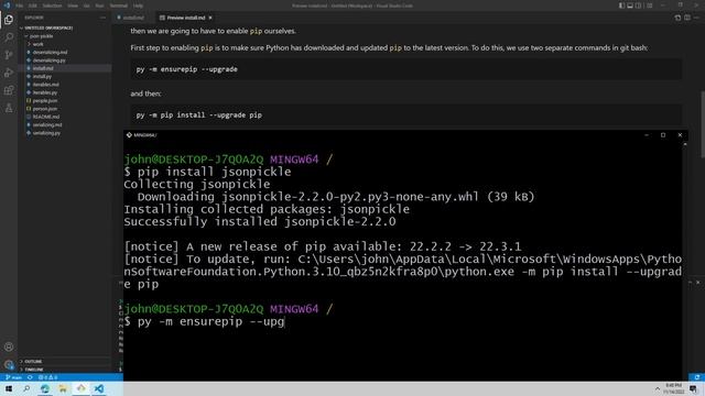jsonpickle 1 - Installing pip and jsonpickle смотреть онлайн