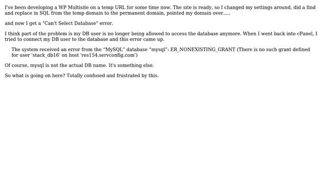 Wordpress: WP MultiSite: Can't select database error after changing to new domain (2 Solutions!!) смотреть онлайн