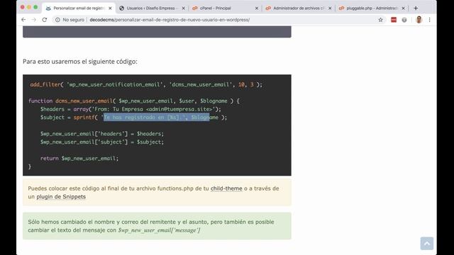 Personalizar email de registro de nuevo usuario en WordPress смотреть онлайн
