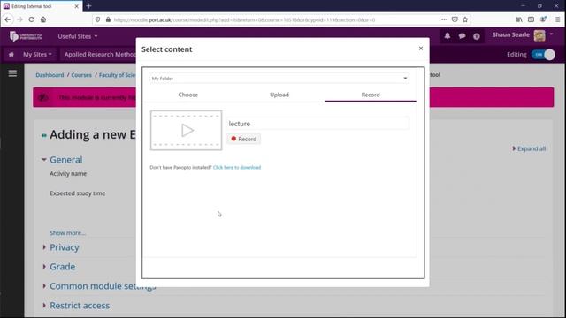 Panopto in Moodle смотреть онлайн