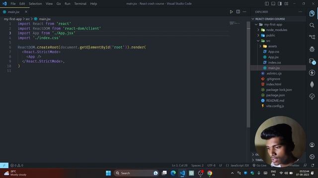 Creating first React app and understanding folder structure | Complete React Course in Hindi #2 смотреть онлайн