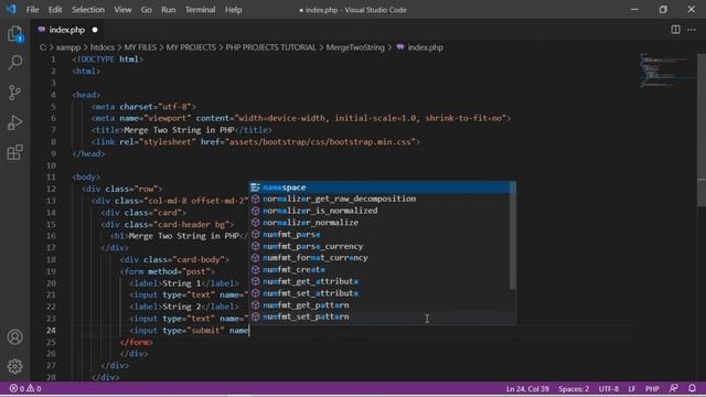 Merge Two String in PHP Free Source code and Tutorial смотреть онлайн