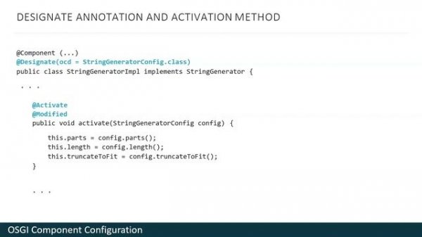 3.6 OSGI Component Configuration