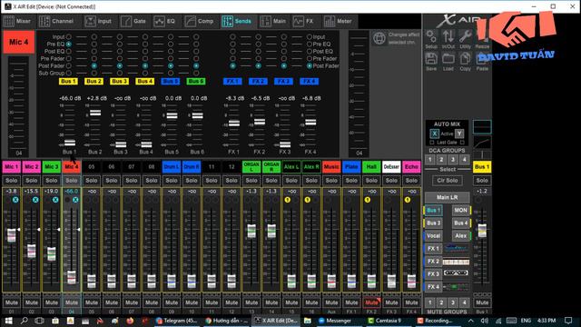 Send Post Pre For Input On Mixer Behringer X-air Xr12 Xr16 Xr18