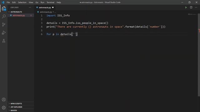 Find the number of astronauts in Space, International Space Station using Python | Python Tutorial смотреть онлайн