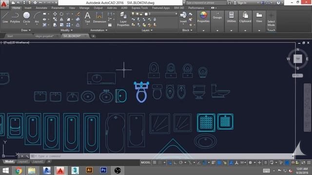 AutoCAD 2016 tutorijal 9.1 unošenje blokova смотреть онлайн