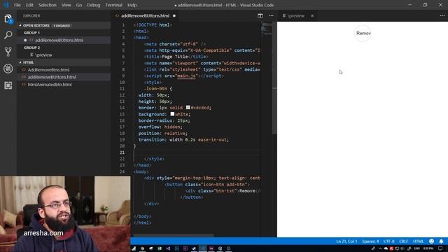 تحويل التصميم إلى كود design to HTML CSS animated remove button смотреть онлайн