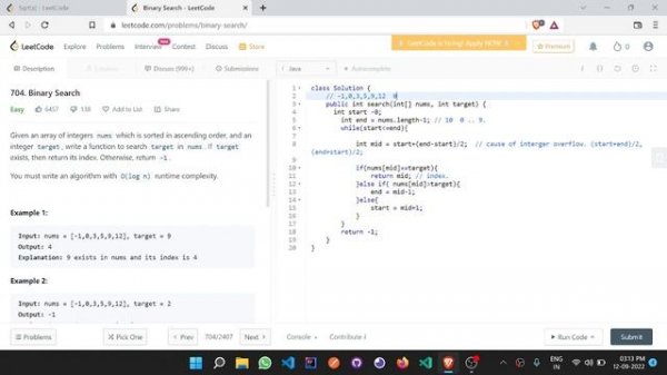 Binary Search - Leetcode Solution - Java