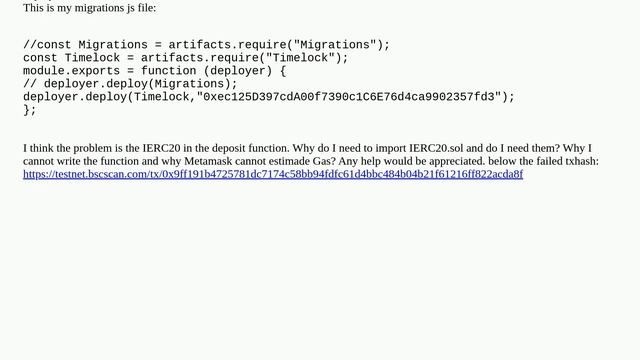Timelock and Metamask: We were not able to estimate gas. Write deposit function fails смотреть онлайн