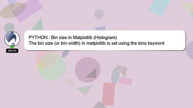 PYTHON : Bin size in Matplotlib (Histogram) смотреть онлайн