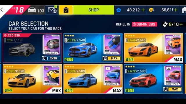 Asphalt 9 - Car Hunt - INFINITI PROJECT BLACK S with SHELBY GT350R and LOTUS ELISE Touchdrive смотреть онлайн