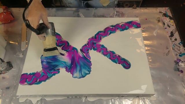 #116- Beautiful Teal And Rose Dutch Pour #dutchpour #fluidart😍😍