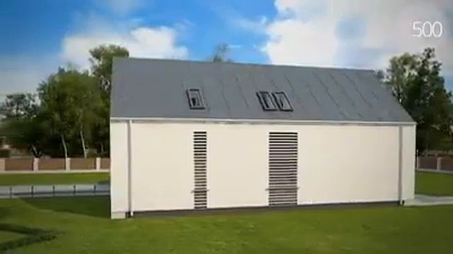 Современный мансардный дом с гаражом Z357 от Z500 смотреть онлайн