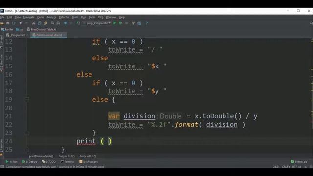 print division table in kotlin смотреть онлайн