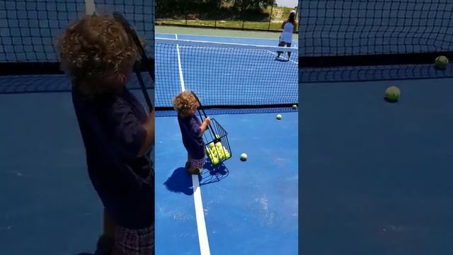 Saving THE BEST FOR LAST! 1 YEAR OLD PICKING UP TENNIS BALLS! BALL HOPPER 1.0 101! PRICELESS! EPIC! смотреть онлайн