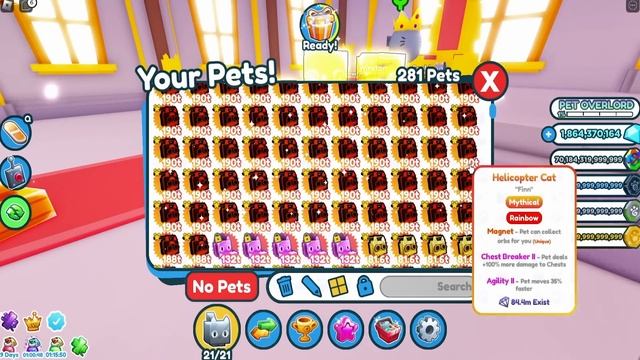 ЧТО ВЫПАДЕТ В CAT WORLD НА 100 ТРИЛЛИОНОВ РАДУЖНЫХ МОНЕТ В PET SIMULATOR X ROBLOX смотреть онлайн