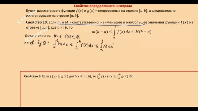 Свойства определенного интеграла (продолжение) ЧАСТЬ2 смотреть онлайн