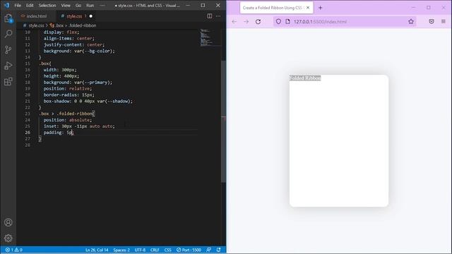 How to make a Folded Ribbon with CSS Clip-path | CSS3 Tips & Tricks смотреть онлайн