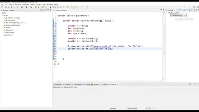 Java program for finding square root ,cube root of the same number and reverse that number смотреть онлайн