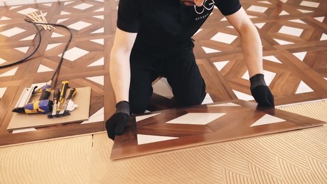 Модульный паркет с мрамором. смотреть онлайн