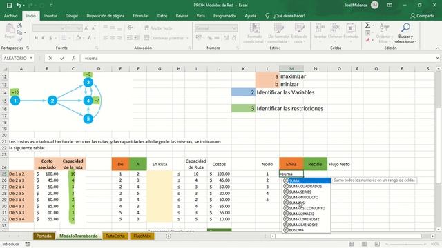 Programación Lineal con Solver de Excel 7: Modelos de Red, Transbordo con Capacidad смотреть онлайн