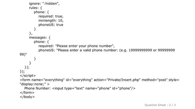 HTML : JQuery Validator Plugin Phone Validation смотреть онлайн