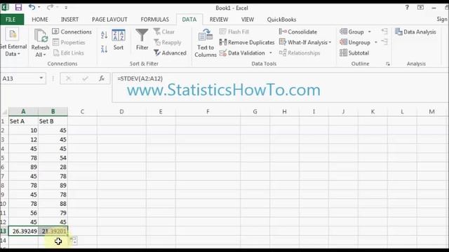 How to find standard deviation in Excel 2013 смотреть онлайн
