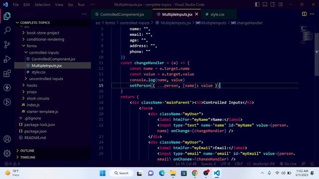 Mastering Controlled Inputs in ReactJS: Managing Multiple Form Inputs смотреть онлайн
