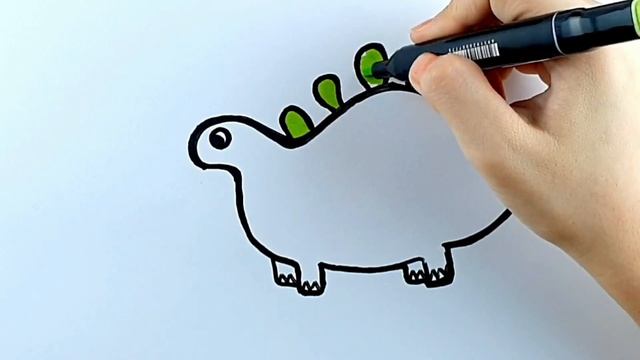 Рисуем динозавра для детей / Bolalar uchun dinozavr rasm chizish / How to draw a dinosaur for kids смотреть онлайн