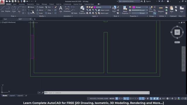 AutoCAD Floor Plan Tutorial in Hindi - 2 | How to Make Windows in Floor Plan смотреть онлайн