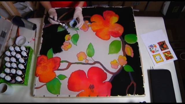 Мастер-класс "Рисуем шелковый платок в технике Холодного Батика" смотреть онлайн