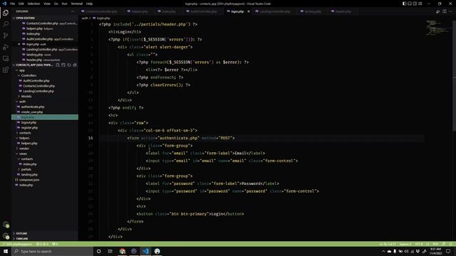 Contacts application in core php - Part 5 - Refactoring towards custom MVC смотреть онлайн