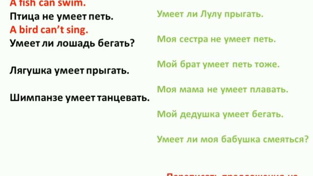 Урок 3. Глагол Can. Повторение (3 класс) смотреть онлайн