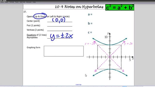 10.4 HYPERBOLA NOTES смотреть онлайн