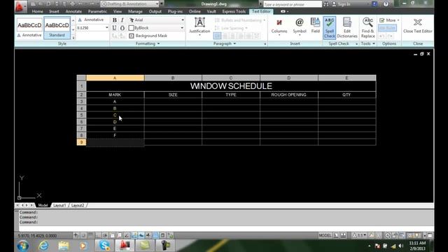 AutoCAD II 21-11 Adding Cell Content смотреть онлайн