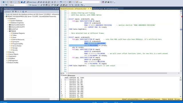 T-SQL Window Functions смотреть онлайн