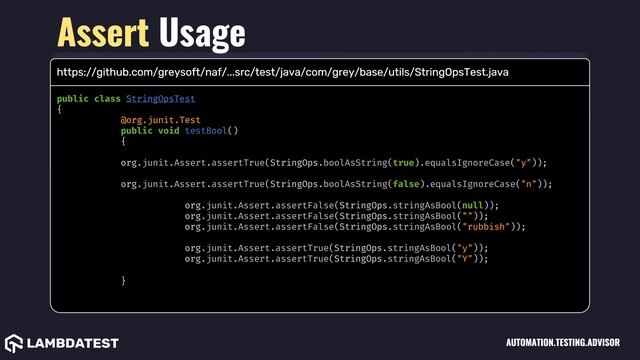 org junit Assert with examples смотреть онлайн