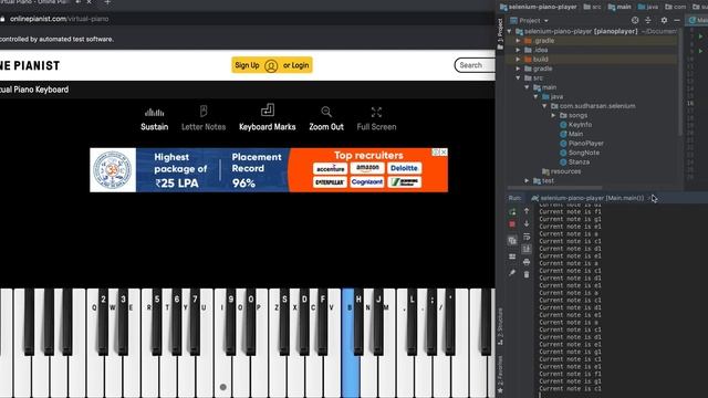 Selenium piano player | Fun with selenium смотреть онлайн