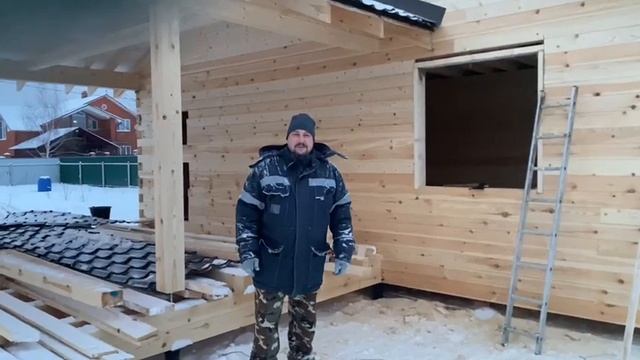 Баня 6х8 и терраса﻿ 5х5, Тульская область., п. Заокский смотреть онлайн