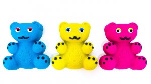 Мишки из Кинетического Песка - Учим Цвета и Учимся Считать с игрушками из мультиков