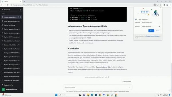 Sparse assignment list in python